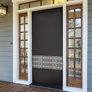 African Ndebele Traditional Attire Door Cover Black Ndebele Stripe