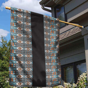 African Ndebele Traditional Attire Garden Flag Black Ndebele Stripe