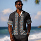 African Ndebele Traditional Attire Hawaiian Shirt Black Ndebele Stripe