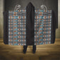 African Ndebele Traditional Attire Hooded Blanket Black Ndebele Stripe