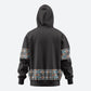 African Ndebele Traditional Attire Hoodie Black Ndebele Stripe