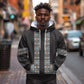 African Ndebele Traditional Attire Hoodie Black Ndebele Stripe