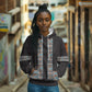 African Ndebele Traditional Attire Hoodie Black Ndebele Stripe