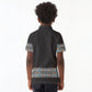 African Ndebele Traditional Attire Kid Polo Shirt Black Ndebele Stripe