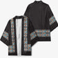 African Ndebele Traditional Attire Kimono Black Ndebele Stripe
