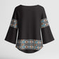 African Ndebele Traditional Attire Kimono Sleeve Blouse Black Ndebele Stripe