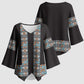 African Ndebele Traditional Attire Kimono Sleeve Blouse Black Ndebele Stripe