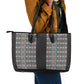 African Ndebele Traditional Attire Leather Tote Bag Black Ndebele Stripe