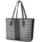 African Ndebele Traditional Attire Leather Tote Bag Black Ndebele Stripe