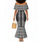 African Ndebele Traditional Attire Mermaid Dress Black Ndebele Stripe