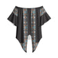 African Ndebele Traditional Attire Off Shoulder Wrap Waist Top Black Ndebele Stripe