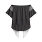 African Ndebele Traditional Attire Off Shoulder Wrap Waist Top Black Ndebele Stripe