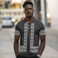 African Ndebele Traditional Attire Polo Shirt Black Ndebele Stripe