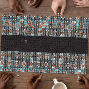 African Ndebele Traditional Attire Puzzle Black Ndebele Stripe