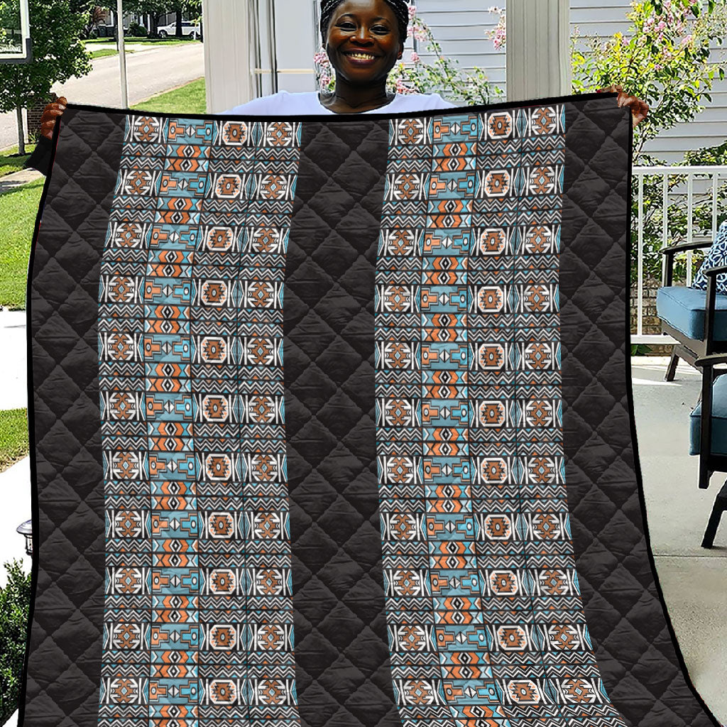 African Ndebele Traditional Attire Quilt Black Ndebele Stripe