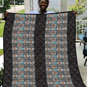 African Ndebele Traditional Attire Quilt Black Ndebele Stripe
