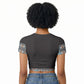 African Ndebele Traditional Attire Raglan Cropped T shirt Black Ndebele Stripe