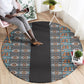 African Ndebele Traditional Attire Round Carpet Black Ndebele Stripe