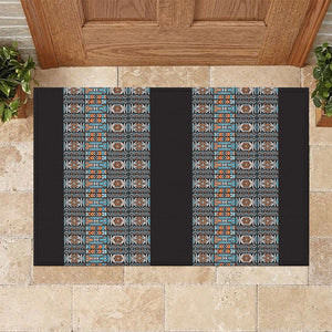 African Ndebele Traditional Attire Rubber Doormat Black Ndebele Stripe