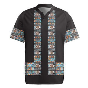 African Ndebele Traditional Attire Rugby Jersey Black Ndebele Stripe