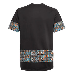 African Ndebele Traditional Attire Rugby Jersey Black Ndebele Stripe
