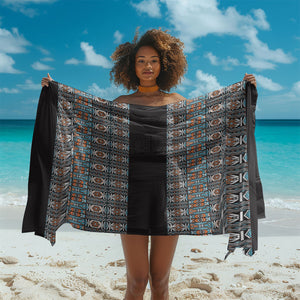 African Ndebele Traditional Attire Sarong Black Ndebele Stripe