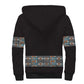 African Ndebele Traditional Attire Sherpa Hoodie Black Ndebele Stripe
