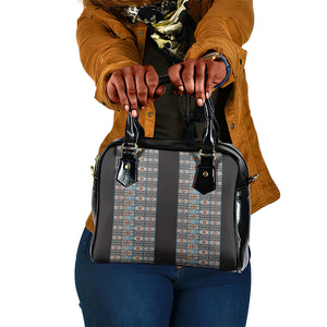 African Ndebele Traditional Attire Shoulder Handbag Black Ndebele Stripe
