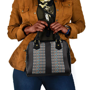 African Ndebele Traditional Attire Shoulder Handbag Black Ndebele Stripe