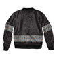 African Ndebele Traditional Attire Sleeve Zip Bomber Jacket Black Ndebele Stripe