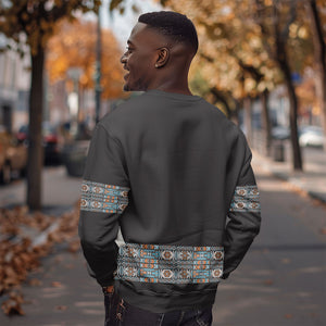 African Ndebele Traditional Attire Sweatshirt Black Ndebele Stripe