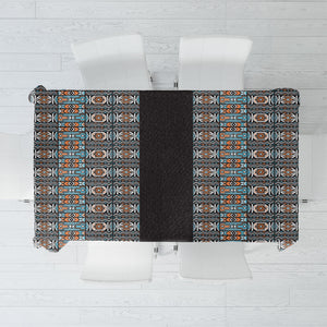 African Ndebele Traditional Attire Tablecloth Black Ndebele Stripe