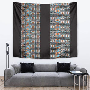 African Ndebele Traditional Attire Tapestry Black Ndebele Stripe