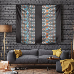 African Ndebele Traditional Attire Tapestry Black Ndebele Stripe