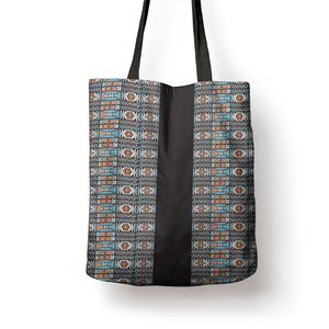 African Ndebele Traditional Attire Tote Bag Black Ndebele Stripe