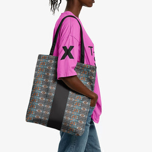 African Ndebele Traditional Attire Tote Bag Black Ndebele Stripe