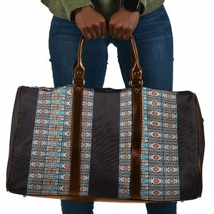 African Ndebele Traditional Attire Travel Bag Black Ndebele Stripe