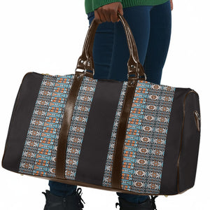 African Ndebele Traditional Attire Travel Bag Black Ndebele Stripe