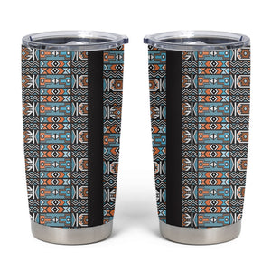 African Ndebele Traditional Attire Tumbler Cup Black Ndebele Stripe