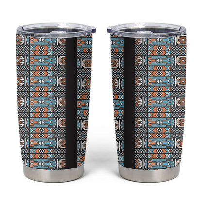African Ndebele Traditional Attire Tumbler Cup Black Ndebele Stripe