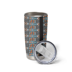African Ndebele Traditional Attire Tumbler Cup Black Ndebele Stripe