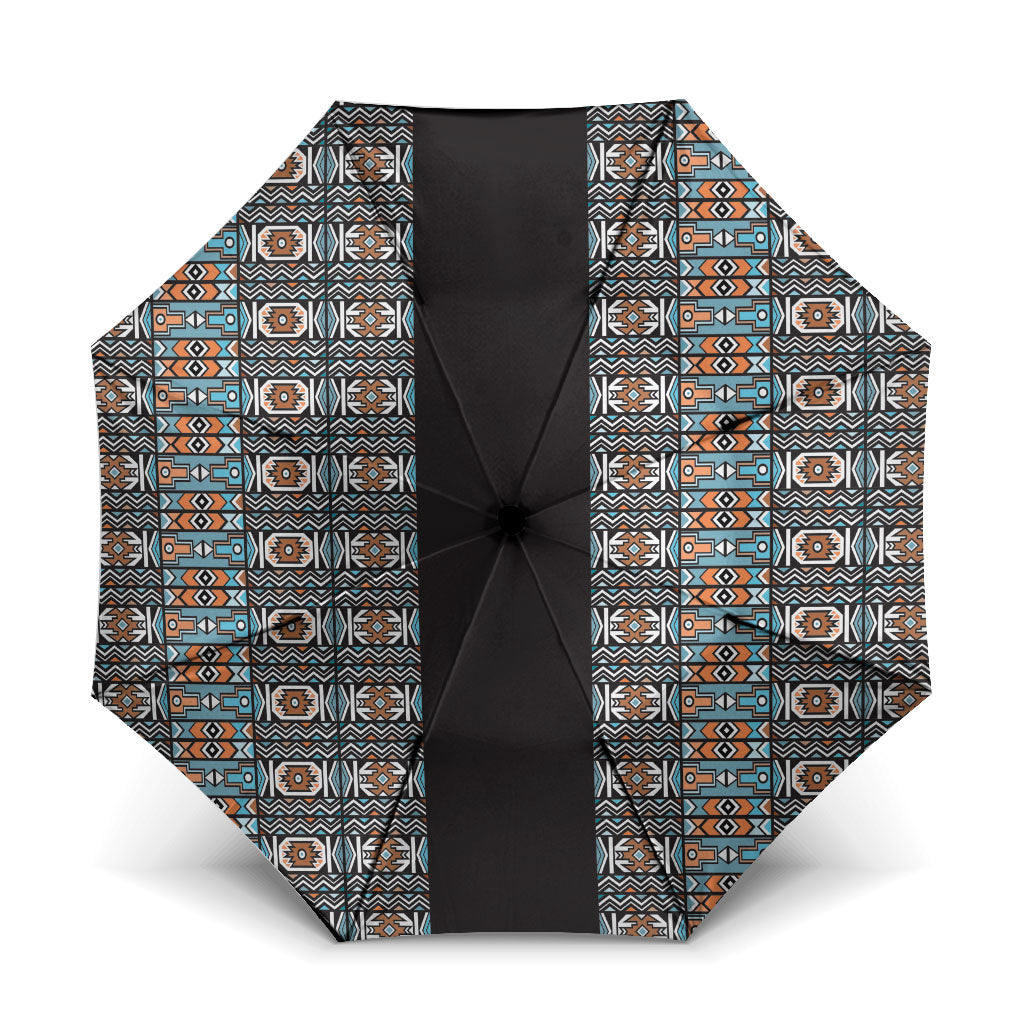 African Ndebele Traditional Attire Umbrella Black Ndebele Stripe