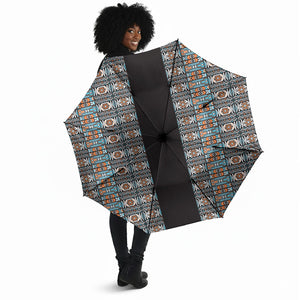 African Ndebele Traditional Attire Umbrella Black Ndebele Stripe
