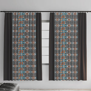 African Ndebele Traditional Attire Window Curtain Black Ndebele Stripe