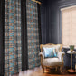 African Ndebele Traditional Attire Window Curtain Black Ndebele Stripe