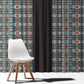 African Ndebele Traditional Attire Window Curtain Black Ndebele Stripe