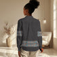 African Ndebele Traditional Attire Women Casual Shirt Black Ndebele Stripe