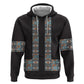 African Ndebele Traditional Attire Zip Hoodie Black Ndebele Stripe