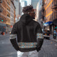 African Ndebele Traditional Attire Zip Hoodie Black Ndebele Stripe