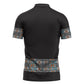 African Ndebele Traditional Attire Zipper Polo Shirt Black Ndebele Stripe